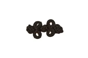 Black Chinese Frog Button Loop (Pair)