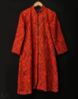 Black Rust Aari Embroidered Silk Jacket