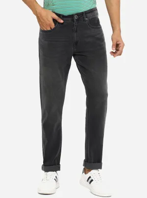 Dark Grey Washed Straight Fit Jeans | JadeBlue