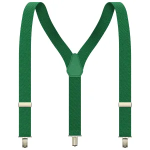 Light Green Slim Suspenders for Men & Women Boys & Girls Y-back Shape 1 inch wide