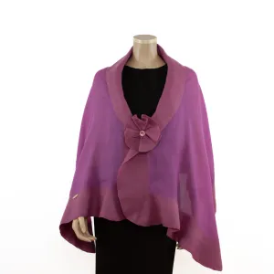 Magenta unicolor wool shawl #198-1