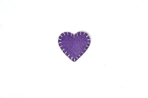 Purple Snakeskin Heart Iron on Patch Applique