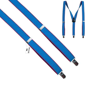 Sky Blue-Pink Slim Suspenders